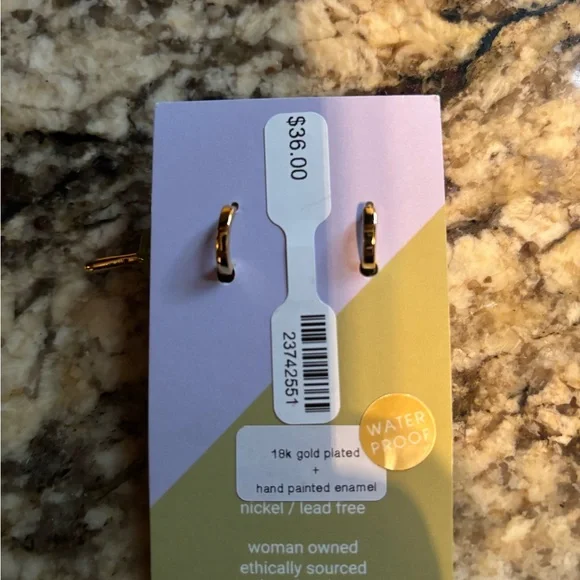 Peter + June Olive Earrings
-Make it Dirty Hoops 
18K Gold Plated
Olive it! NWT - Picture 2 of 4